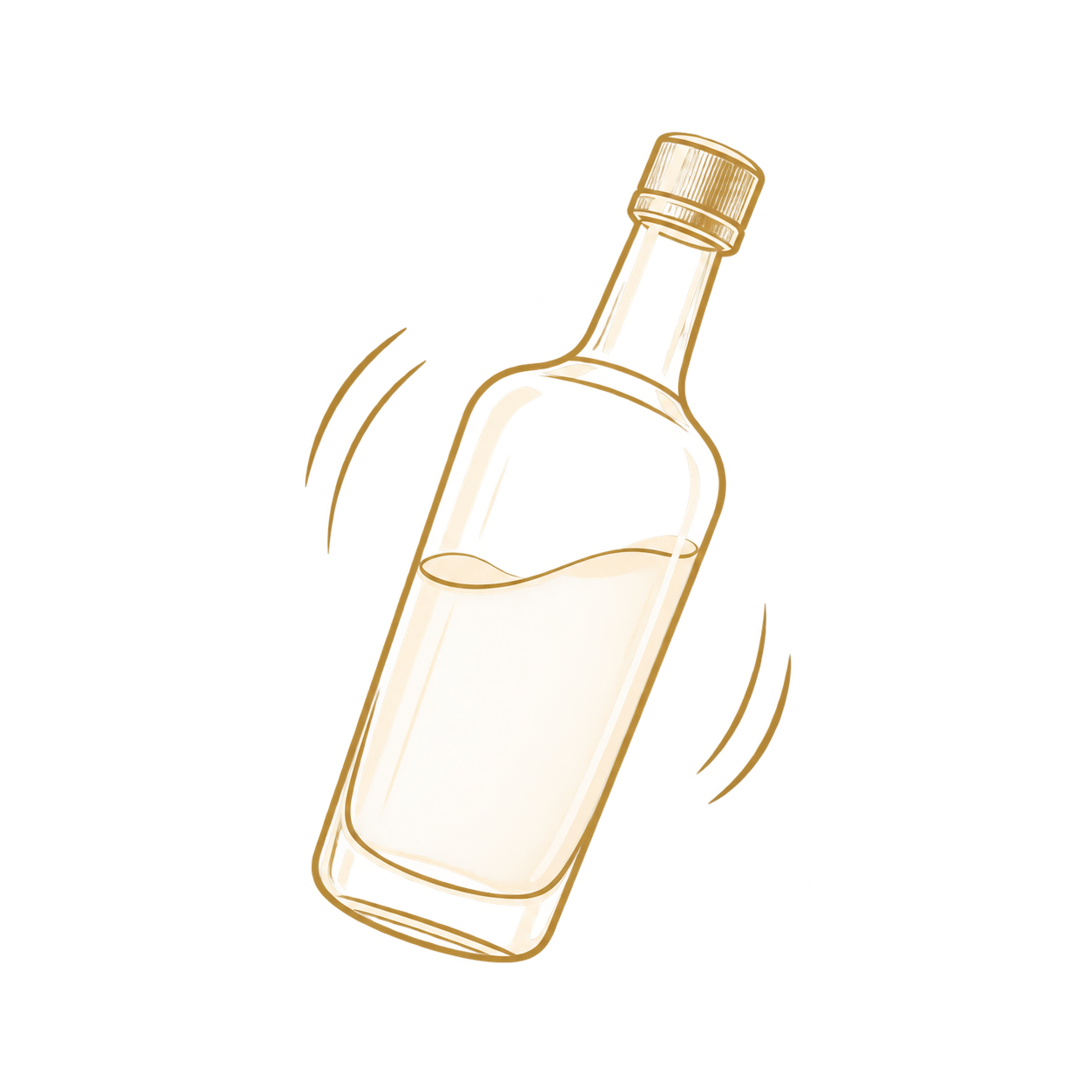 Bouteille de cocktail en mouvement
